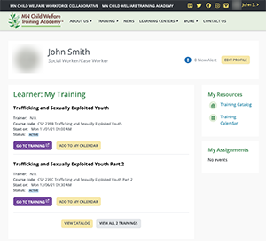 training portal example image